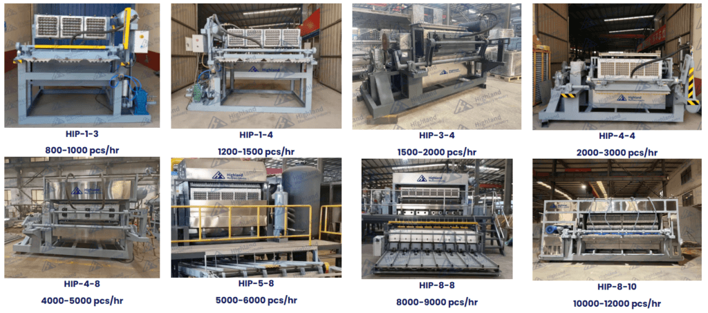 Modelos de máquina para hacer bandejas de huevos
